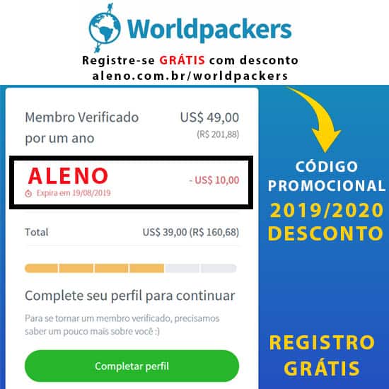 worldpackers codigo promocional